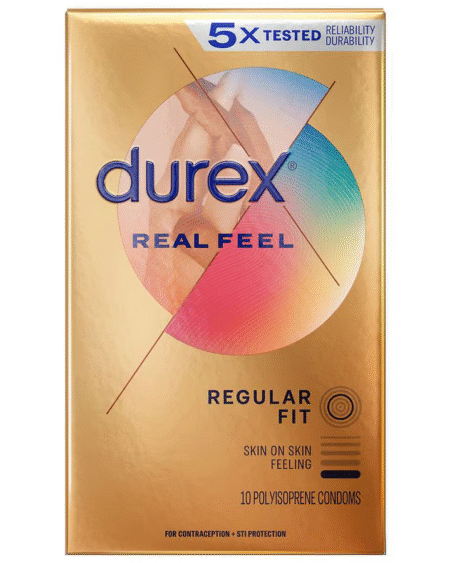 Durex Real Feel Avanti Bare Polyisoprene Non-Latex Condoms – Skin-on-Skin Sensation
